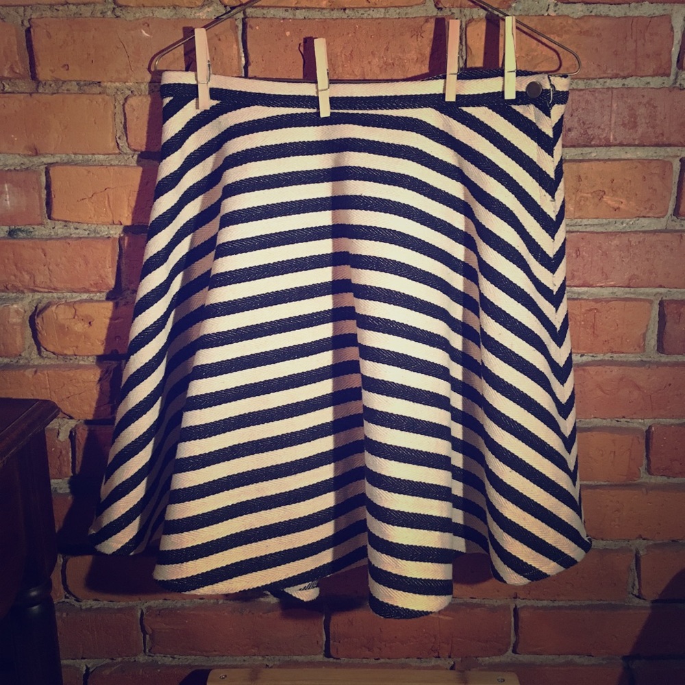 Greylin striped cotton-blend flared skirt size 10 - Picture 3 of 8